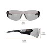 Skullerz By Ergodyne AFAS Frameless Safety Glasses, Matte Black Frame, Indoor/Outdoor Lens,  SAGA-AFAS